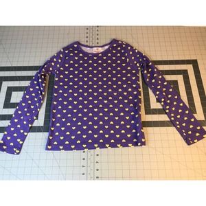 Hanna Andersson Purple Gold Heart Print Tee US 10